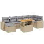 Garden sofa set with beige cushions, 8 pieces, PE rattan. by , Garden sets - Ref: Foro24-3275600, Price: 604,17 €, Discount: %