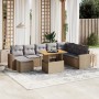 Gartensofagarnitur 9-teilig mit Kissen aus synthetischem Rattan in Beige. von , Gartensets - Ref: Foro24-3275628, Preis: 638,...