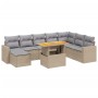 Garden sofa set 9 pieces with beige synthetic rattan cushions by , Garden sets - Ref: Foro24-3275628, Price: 638,63 €, Discou...