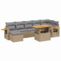 Garden sofa set with beige cushions, 8 pieces, PE rattan. by , Garden sets - Ref: Foro24-3273628, Price: 606,60 €, Discount: %