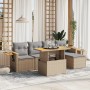 Gartensofa-Set mit 6-teiligen Kissen aus synthetischem Rattan in Beige. von , Gartensets - Ref: Foro24-3273495, Preis: 458,55...