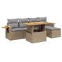 Garden sofa set with 6-piece synthetic rattan beige cushions by , Garden sets - Ref: Foro24-3273495, Price: 453,77 €, Discoun...