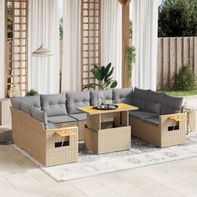 Garden sofa set with beige cushions, 10 pieces, made of synthetic rattan. by , Garden sets - Ref: Foro24-3273663, Price: 727,...