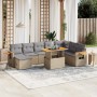 Garden sofa set with beige cushions, 8 pieces, PE rattan. by , Garden sets - Ref: Foro24-3273635, Price: 589,38 €, Discount: %