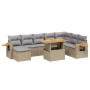 Garden sofa set with beige cushions, 8 pieces, PE rattan. by , Garden sets - Ref: Foro24-3273635, Price: 611,57 €, Discount: %