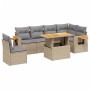 Set of 7-piece garden sofas and beige synthetic rattan cushions by , Garden sets - Ref: Foro24-3273544, Price: 564,71 €, Disc...