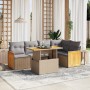 Gartensofa-Set mit 6-teiligen Kissen aus synthetischem Rattan in Beige. von , Gartensets - Ref: Foro24-3273950, Preis: 491,55...