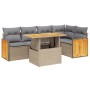 Gartensofa-Set mit 6-teiligen Kissen aus synthetischem Rattan in Beige. von , Gartensets - Ref: Foro24-3273950, Preis: 491,55...