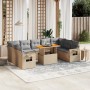 Gartensofa-Set mit 10-teiligen beigen Kissen aus synthetischem Rattan. von , Gartensets - Ref: Foro24-3271899, Preis: 709,60 ...