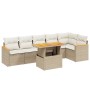 Gartensofagarnitur 7-teilig mit Kissen aus synthetischem Rattan in Beige. von , Gartensets - Ref: Foro24-3273088, Preis: 580,...