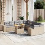 Gartensofa-Set 11-teilig mit beigen Polstern aus synthetischem Rattan von , Gartensets - Ref: Foro24-3272830, Preis: 821,83 €...