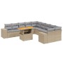 Gartensofa-Set 11-teilig mit beigen Polstern aus synthetischem Rattan von , Gartensets - Ref: Foro24-3272830, Preis: 821,83 €...