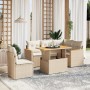 Gartensofa-Set mit 6-teiligen Kissen aus synthetischem Rattan in Beige. von , Gartensets - Ref: Foro24-3273081, Preis: 560,99...