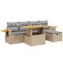 Gartensofa-Set mit 6-teiligen Kissen aus synthetischem Rattan in Beige. von , Gartensets - Ref: Foro24-3276139, Preis: 454,88...