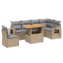 Set of 7-piece garden sofas and beige synthetic rattan cushions by , Garden sets - Ref: Foro24-3271780, Price: 530,03 €, Disc...