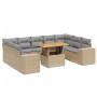 Garden sofa set with beige cushions, 10 pieces, made of synthetic rattan. by , Garden sets - Ref: Foro24-3272781, Price: 730,...