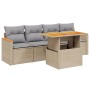 Garden sofa set with 5-piece synthetic rattan beige cushions by , Garden sets - Ref: Foro24-3272956, Price: 373,60 €, Discoun...