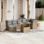 Garden sofa set with beige cushions, 8 pieces, PE rattan. by , Garden sets - Ref: Foro24-3275488, Price: 560,65 €, Discount: %