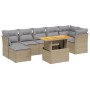 Garden sofa set with beige cushions, 8 pieces, PE rattan. by , Garden sets - Ref: Foro24-3275488, Price: 560,65 €, Discount: %