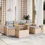 Gartensofa-Set mit 6-teiligen Kissen aus synthetischem Rattan in Beige. von , Gartensets - Ref: Foro24-3275586, Preis: 426,77...