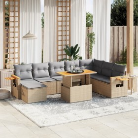 Garden sofa set 9 pieces with beige synthetic rattan cushions by , Garden sets - Ref: Foro24-3273656, Price: 661,83 €, Discou...