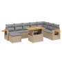 Garden sofa set 9 pieces with beige synthetic rattan cushions by , Garden sets - Ref: Foro24-3273656, Price: 661,83 €, Discou...