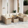 Gartensofa-Set mit 10-teiligen beigen Kissen aus synthetischem Rattan. von , Gartensets - Ref: Foro24-3273221, Preis: 800,91 ...