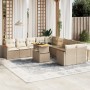 Gartensofa-Set 11-teilig mit beigen Polstern aus synthetischem Rattan von , Gartensets - Ref: Foro24-3273263, Preis: 870,84 €...