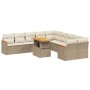 Gartensofa-Set 11-teilig mit beigen Polstern aus synthetischem Rattan von , Gartensets - Ref: Foro24-3273263, Preis: 870,84 €...