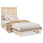 Solid pine wood bed frame with headboard 90x200 cm by , Beds and slatted bases - Ref: Foro24-3281532, Price: 125,76 €, Discou...