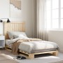 Solid pine wood bed frame with headboard 90x200 cm by , Beds and slatted bases - Ref: Foro24-3281532, Price: 125,76 €, Discou...