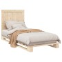 Solid pine wood bed frame with headboard 90x200 cm by , Beds and slatted bases - Ref: Foro24-3281532, Price: 125,76 €, Discou...