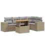 Gartensofa-Set mit 6-teiligen Kissen aus synthetischem Rattan in Beige. von , Gartensets - Ref: Foro24-3272627, Preis: 501,40...