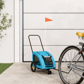 Bicycle pet trailer, iron frame, blue Oxford fabric by , pet strollers - Ref: Foro24-93974, Price: 98,99 €, Discount: %