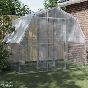 Chicken coop with roof and door 2 units galvanized steel silver by , Cages and habitats for small animals - Ref: Foro24-32949...