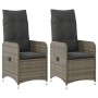 Reclining garden armchairs and 2 gray synthetic rattan cushions by , Garden chairs - Ref: Foro24-365687, Price: 264,97 €, Dis...