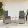 Reclining garden armchairs and 2 gray synthetic rattan cushions by , Garden chairs - Ref: Foro24-365687, Price: 264,97 €, Dis...