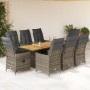 Garden dining set 9 pieces and gray synthetic rattan cushions by , Garden sets - Ref: Foro24-3276733, Price: 1,00 €, Discount: %