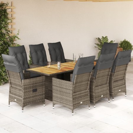 Garten-Essgruppe, 9-teilig, mit grauen Polstern aus synthetischem Rattan. von , Gartensets - Ref: Foro24-3276733, Preis: 1,00...