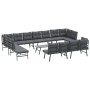 Garden bench with 9-piece cushion set, steel frame with black powder coating. by , Garden sets - Ref: Foro24-3283736, Price: ...