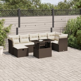 Set aus 8-teiligen Gartensofas und Kissen aus braunem Kunststoff-Rattan. von , Gartensets - Ref: Foro24-3274673, Preis: 566,9...