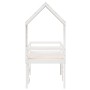 Cama alta con techo madera maciza de pino blanca 90x190 cm de , Camas y somieres - Ref: Foro24-3282017, Precio: 241,13 €, Des...