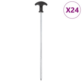 Tent pegs 24 pcs galvanized steel 30 cm Ø7 mm by , Tent Accessories - Ref: Foro24-4009320, Price: 23,99 €, Discount: %