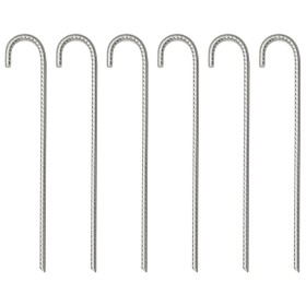 Clavijas para tienda 6 uds acero galvanizado 37 cm Ø10 mm de , Accesorios para tiendas de campaña - Ref: Foro24-4009341, Prec...