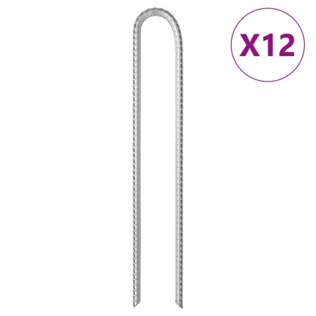 Clavijas de tienda forma U 12 uds acero galvanizado 37 cm Ø10mm de , Accesorios para tiendas de campaña - Ref: Foro24-4009348...