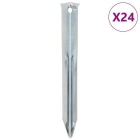 Clavijas para tienda 24 uds acero galvanizado 17 cm Ø20 mm de , Accesorios para tiendas de campaña - Ref: Foro24-4009336, Pre...