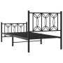 Bed frame with black metal headboard and footboard 80x200 cm by , Beds and slatted bases - Ref: Foro24-376137, Price: 85,27 €...