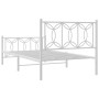 Estructura cama metal cabecero y estribo blanca 100x190 cm de , Camas y somieres - Ref: Foro24-376189, Precio: 89,73 €, Descu...