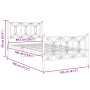 Estructura de cama con cabecero y estribo metal negro 100x190cm de , Camas y somieres - Ref: Foro24-376140, Precio: 89,73 €, ...