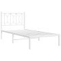 Metal bed frame with white headboard 80x200 cm by , Beds and slatted bases - Ref: Foro24-376168, Price: 72,38 €, Discount: %